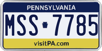 PA license plate MSS7785