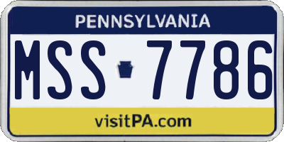 PA license plate MSS7786