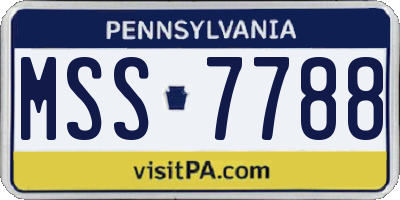 PA license plate MSS7788