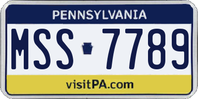 PA license plate MSS7789