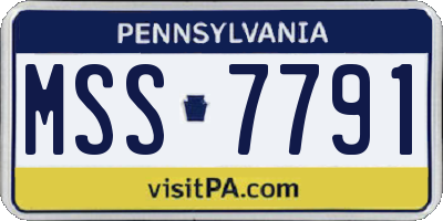 PA license plate MSS7791