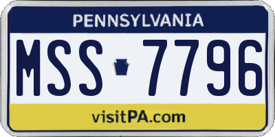 PA license plate MSS7796