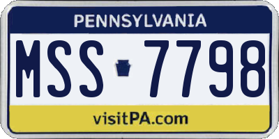 PA license plate MSS7798
