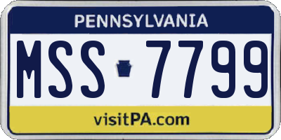 PA license plate MSS7799