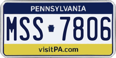 PA license plate MSS7806