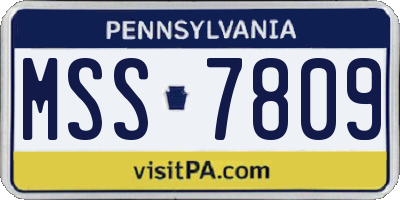 PA license plate MSS7809