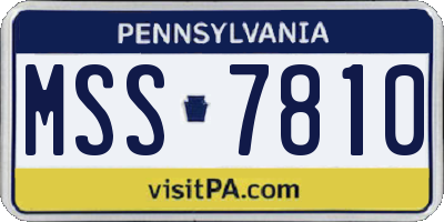 PA license plate MSS7810