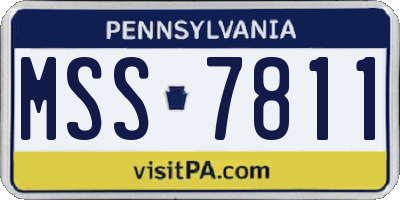 PA license plate MSS7811