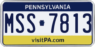 PA license plate MSS7813