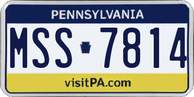 PA license plate MSS7814