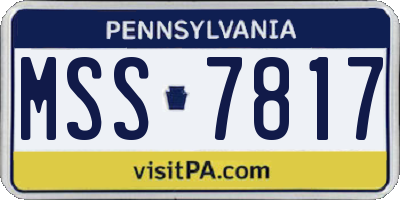 PA license plate MSS7817