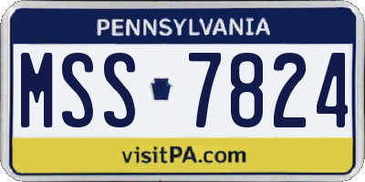 PA license plate MSS7824