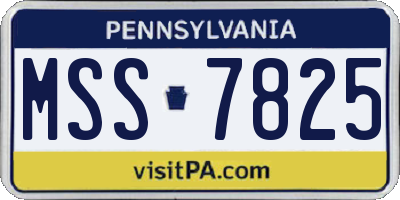 PA license plate MSS7825