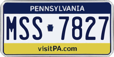 PA license plate MSS7827