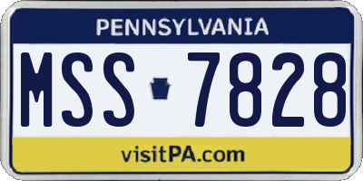 PA license plate MSS7828