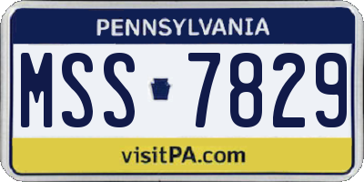 PA license plate MSS7829