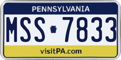 PA license plate MSS7833