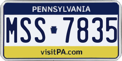 PA license plate MSS7835
