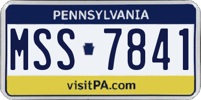 PA license plate MSS7841