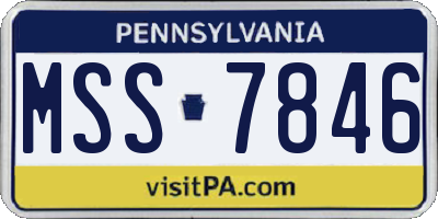 PA license plate MSS7846