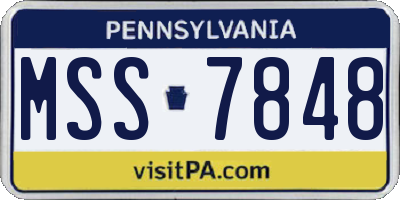 PA license plate MSS7848