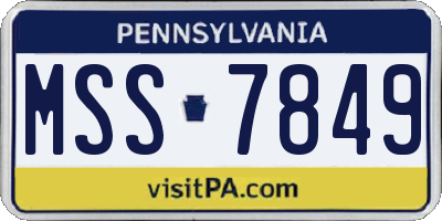 PA license plate MSS7849