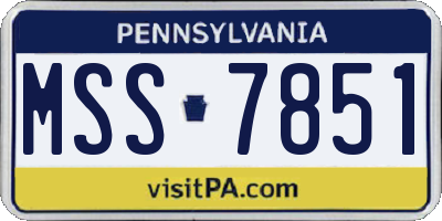PA license plate MSS7851