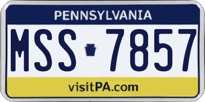 PA license plate MSS7857