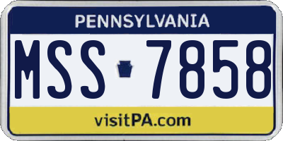 PA license plate MSS7858
