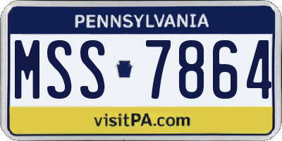 PA license plate MSS7864