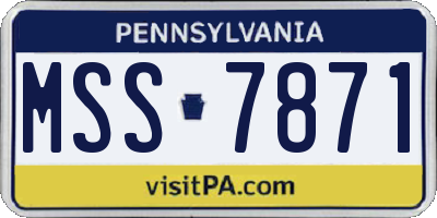 PA license plate MSS7871