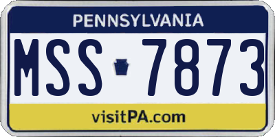 PA license plate MSS7873