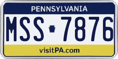 PA license plate MSS7876