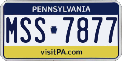 PA license plate MSS7877