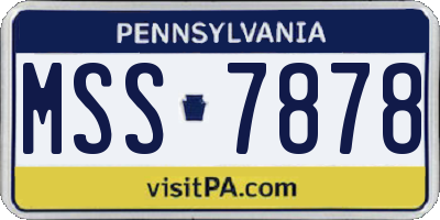 PA license plate MSS7878