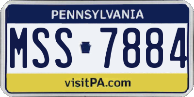 PA license plate MSS7884