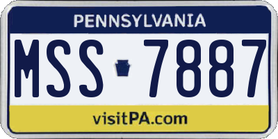 PA license plate MSS7887