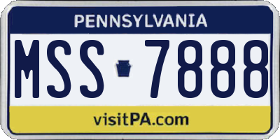 PA license plate MSS7888
