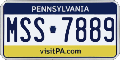 PA license plate MSS7889