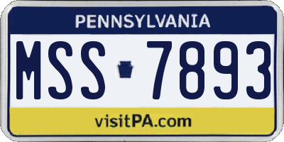 PA license plate MSS7893
