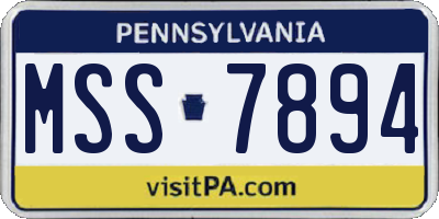 PA license plate MSS7894