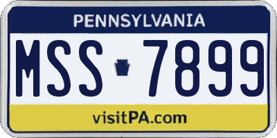 PA license plate MSS7899