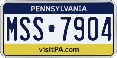 PA license plate MSS7904