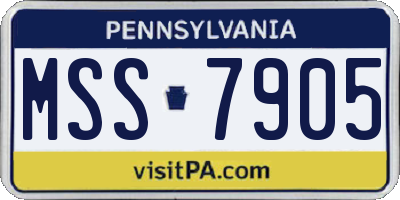 PA license plate MSS7905
