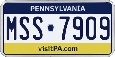 PA license plate MSS7909