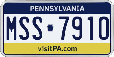 PA license plate MSS7910