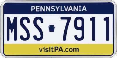 PA license plate MSS7911