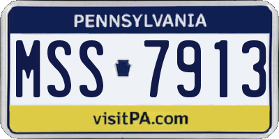 PA license plate MSS7913