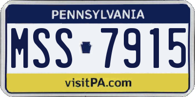 PA license plate MSS7915
