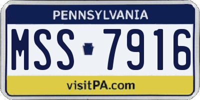 PA license plate MSS7916